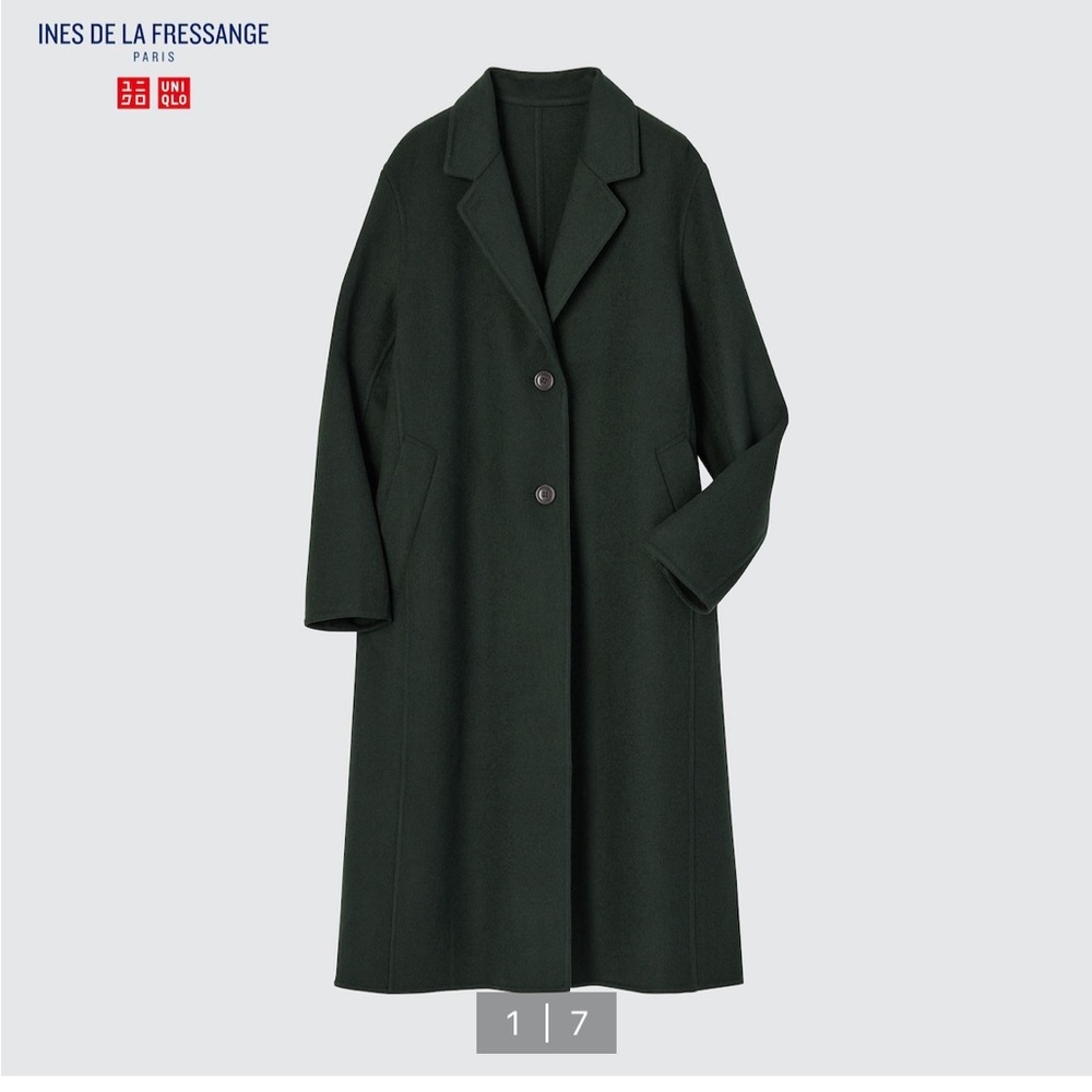 Uniqlo Chesterfield Coat (Ines de la Fressange) Double Face Wool Long Coat